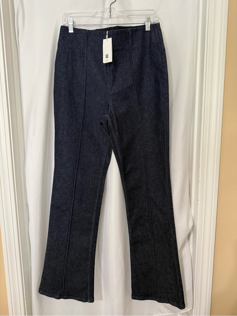 New Women's Spanx Dark Indigo Front-Seam Bootcut Jeans